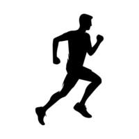 runner silhouette Sport activity icon sign or symbol. Athlete logo. Athletic sports. Jogging or sprinting guy. Marathon race. Speed concept. Runner figure vector