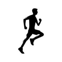 runner silhouette Sport activity icon sign or symbol. Athlete logo. Athletic sports. Jogging or sprinting guy. Marathon race. Speed concept. Runner figure vector