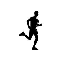 corredor silueta deporte actividad icono firmar o símbolo. atleta logo. atlético Deportes. trotar o corriendo chico. maratón carrera. velocidad concepto. corredor figura vector