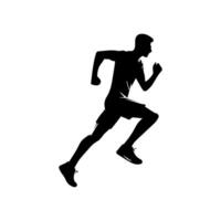 runner silhouette Sport activity icon sign or symbol. Athlete logo. Athletic sports. Jogging or sprinting guy. Marathon race. Speed concept. Runner figure vector