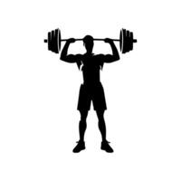 Powerful man graphic icons. Human body signs isolated on white background. Bodybuilding and fitness symbol vector