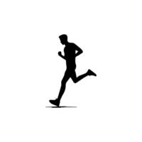 runner silhouette Sport activity icon sign or symbol. Athlete logo. Athletic sports. Jogging or sprinting guy. Marathon race. Speed concept. Runner figure vector