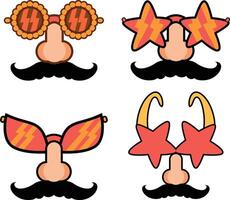 Funny Sunglasses or mask with a mustache and nose vector