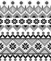 Pixel fabric pattern geometric style. Ethnic oriental seamless pattern in black and white vector