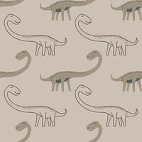 Mamenchisaurus dinosaur seamless pattern vector