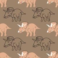 Boho dinosaur seamless pattern vector