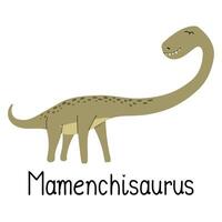 Mamenchisaurus dinosaur isolated on white background. vector