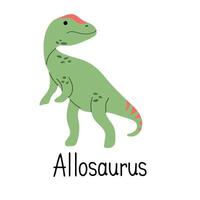 Allosaurus fragilis dinosaur isolated on white background. vector