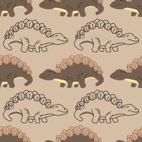 Stegosaurus dinosaur seamless pattern vector