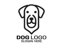 Minimal Outline Lines Dog Logo Design Icon Symbol Template vector