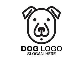 Minimal Outline Lines Dog Logo Design Icon Symbol Template vector