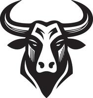 bull head illustration on white background vector