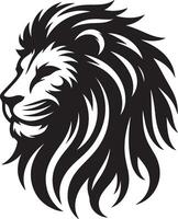 Black and White Lion Head Illustration vector