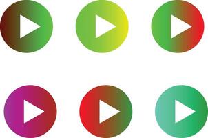 Button Flat four color minimal icon set vector