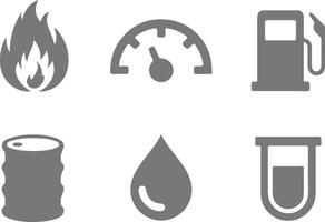 Gasoline Diesel Fuel Service Station Icons Set vector