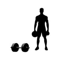 Powerful man graphic icons. Human body signs isolated on white background. Bodybuilding and fitness symbol vector