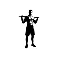 Powerful man graphic icons. Human body signs isolated on white background. Bodybuilding and fitness symbol vector