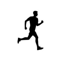 runner silhouette Sport activity icon sign or symbol. Athlete logo. Athletic sports. Jogging or sprinting guy. Marathon race. Speed concept. Runner figure vector