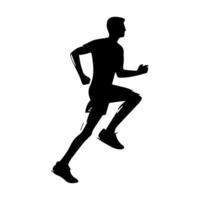 runner silhouette Sport activity icon sign or symbol. Athlete logo. Athletic sports. Jogging or sprinting guy. Marathon race. Speed concept. Runner figure vector