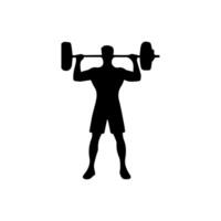 Powerful man graphic icons. Human body signs isolated on white background. Bodybuilding and fitness symbol vector