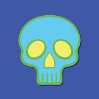 colorfull skull art hand drawn cartoon illustration vector