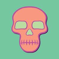 colorfull skull art hand drawn cartoon illustration vector