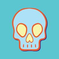 colorfull skull art hand drawn cartoon illustration vector