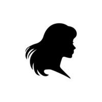 Hair Style Woman Silhouette, Beauty face girl silhouette logo vector