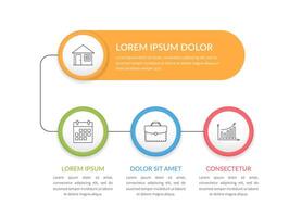 infografía modelo con 3 elementos vector