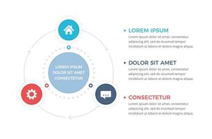 circulo diagrama Tres elementos vector