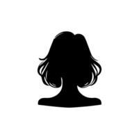 Hair Style Woman Silhouette, Beauty face girl silhouette logo vector