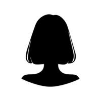 pelo estilo mujer silueta, belleza cara niña silueta logo vector