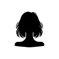 Hair Style Woman Silhouette, Beauty face girl silhouette logo vector