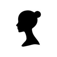 Hair Style Woman Silhouette, Beauty face girl silhouette logo vector