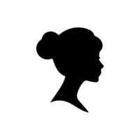 pelo estilo mujer silueta, belleza cara niña silueta logo vector