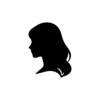 pelo estilo mujer silueta, belleza cara niña silueta logo vector