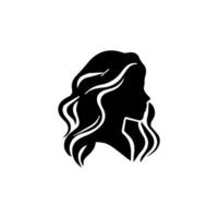 Hair Style Woman Silhouette, Beauty face girl silhouette logo vector