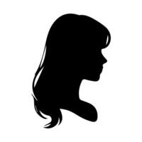 pelo estilo mujer silueta, belleza cara niña silueta logo vector