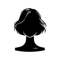 pelo estilo mujer silueta, belleza cara niña silueta logo vector