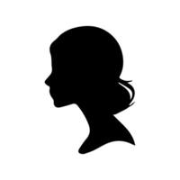 Hair Style Woman Silhouette, Beauty face girl silhouette logo vector
