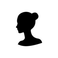 Hair Style Woman Silhouette, Beauty face girl silhouette logo vector