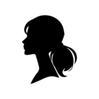 Hair Style Woman Silhouette, Beauty face girl silhouette logo vector