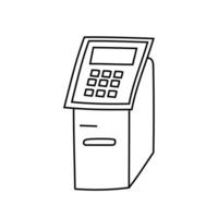 ATM doodle. Isolated on white background vector