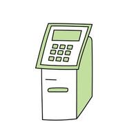 ATM doodle. Isolated on white background vector