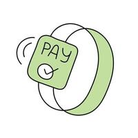 Contactless payment doodle. Isolated on white background vector