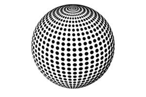 Dotted orb design element on black vector