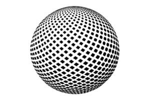 Dotted orb design element on black vector