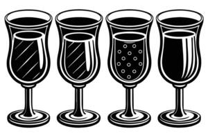 Drinks glass icon silhouette vector