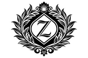 hoja letra z logo icono modelo diseño vector