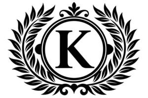 hoja letra k logo icono modelo diseño vector